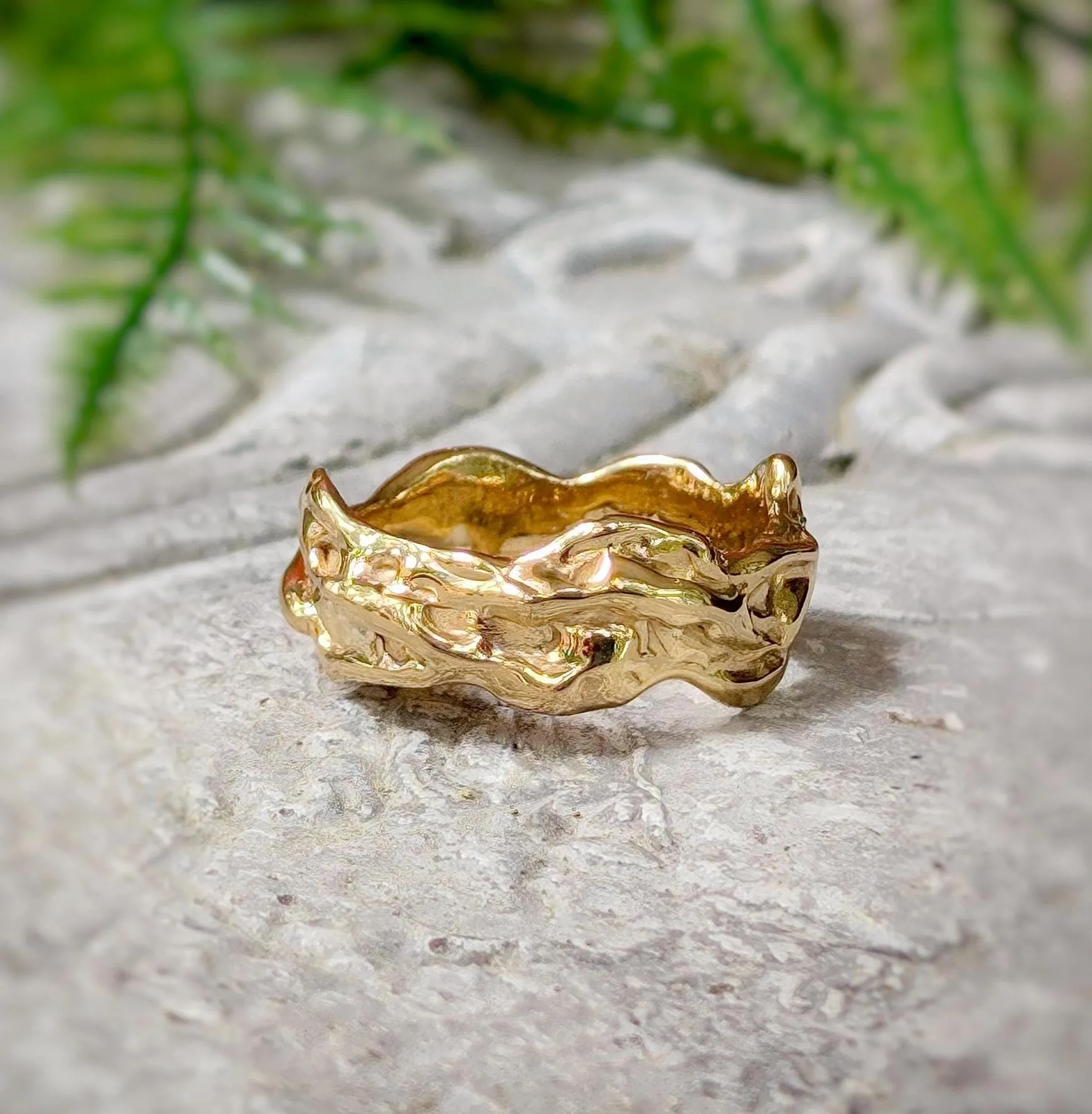 Sterling Silver Molten Textured ring