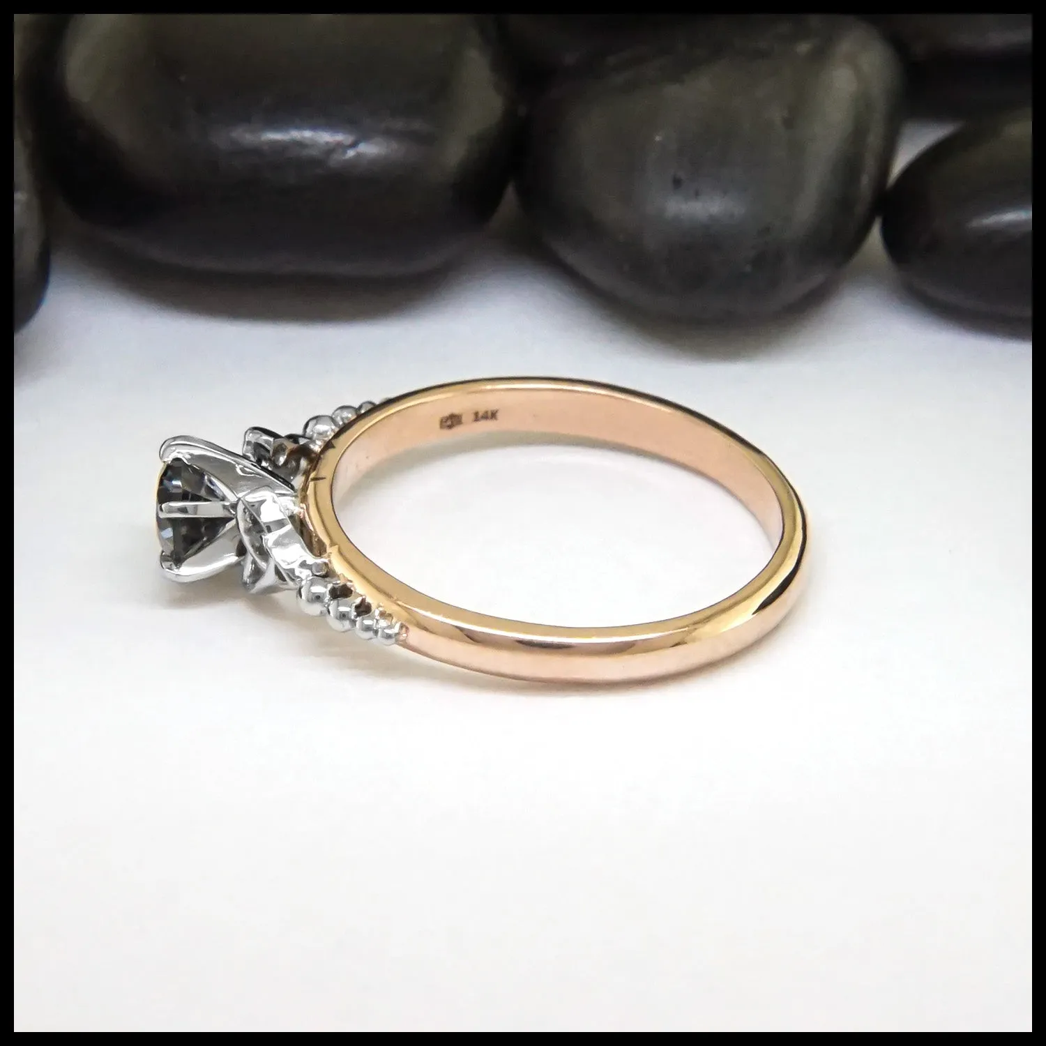 Trinity Knot Blue Grey Spinel Ring