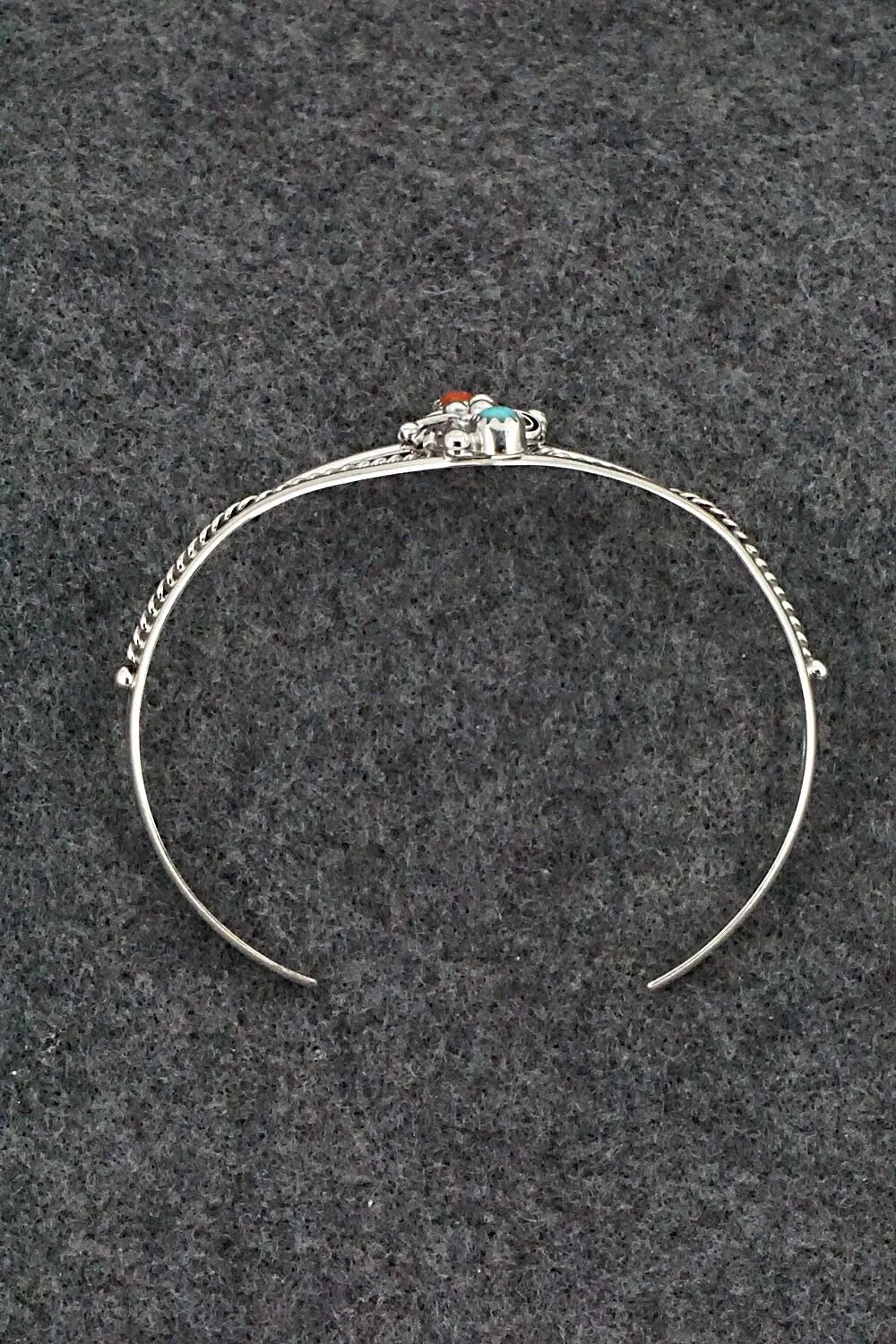 Turquoise, Coral & Sterling Silver Bracelet - William Begay