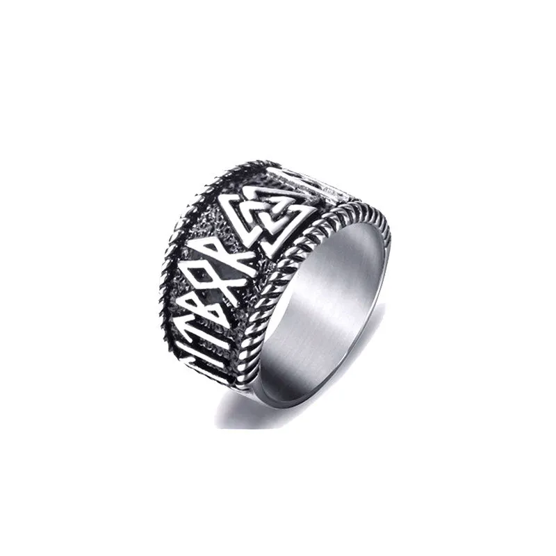 VALKNUT VIKING BAND SIGNET RING VIKING