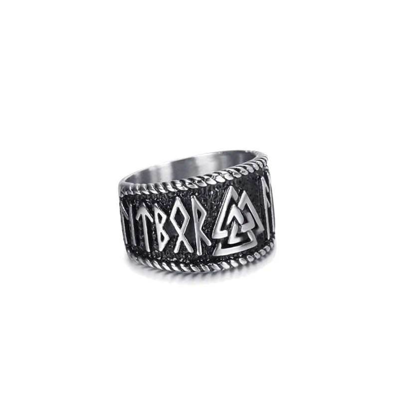 VALKNUT VIKING BAND SIGNET RING VIKING