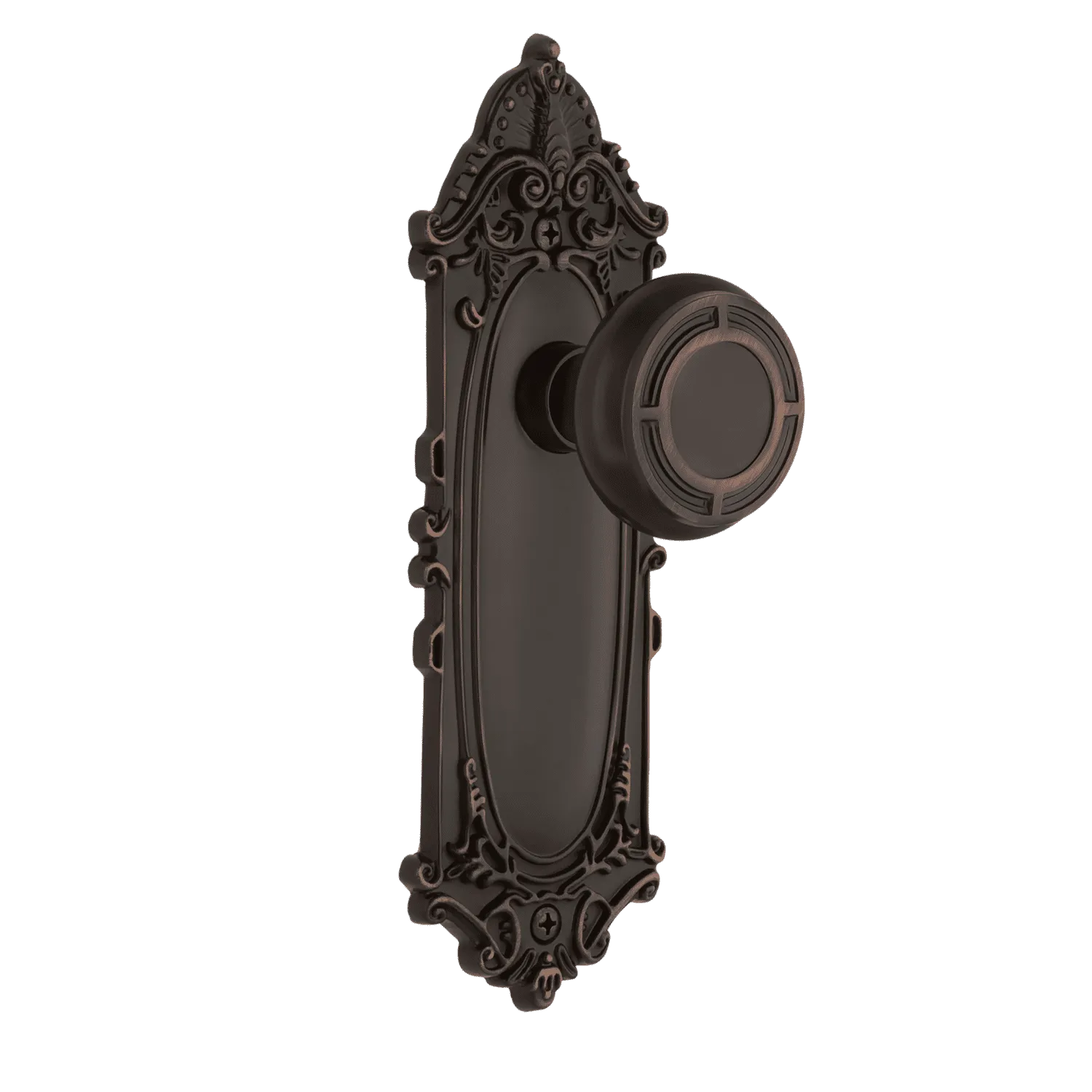 Victorian Long Plate with Mission Knob in Timeless Bronze