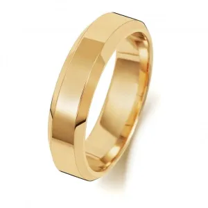 Wedding Band 9ct Gold Wedding Bevelled Edge Ring W145L