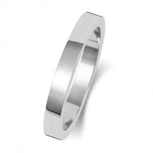 Wedding Band Platinum Flat Flat 2.5mm-1.7 Wedding  Ring WP172H