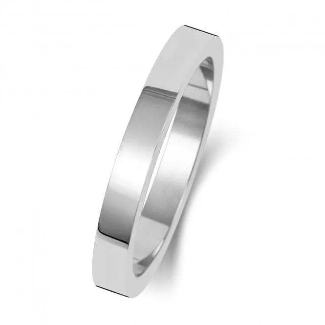 Wedding Band Platinum Flat Flat 2.5mm-1.7 Wedding  Ring WP172H