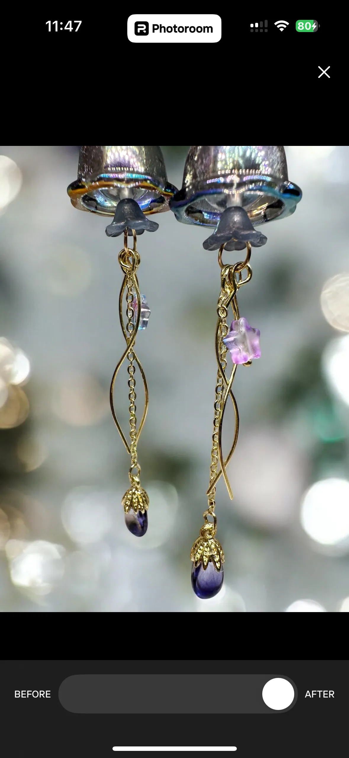 Whimsical - Navy blue sparkly clear Jellyfish earrings | sea creature zoology earrings | colourful clear iridescent dangle oversize earrings | halgoram earrings