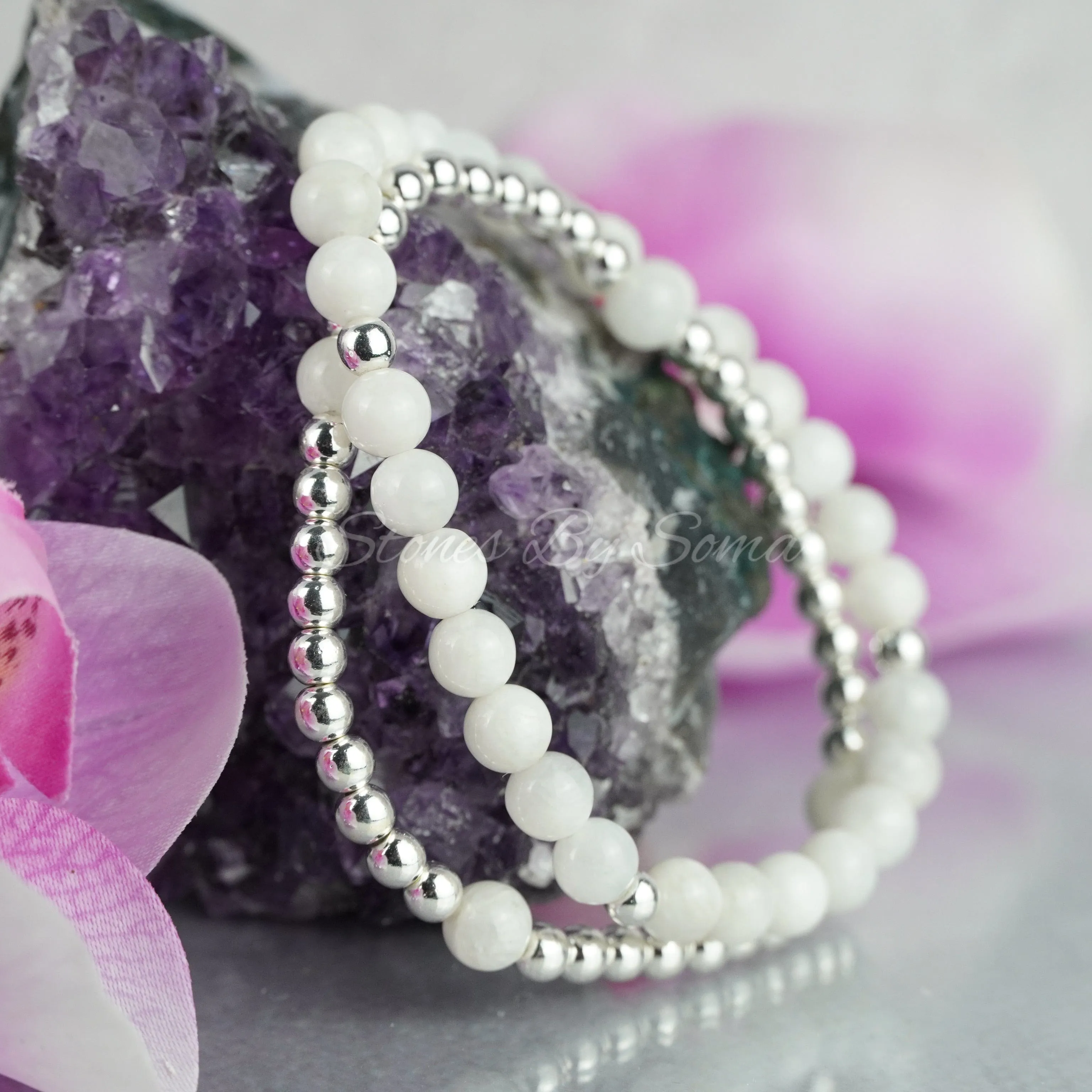 White Moonstone & Hematite Set (New Beginnings)