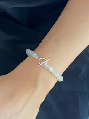 White Moonstone Sterling Silver Bracelet