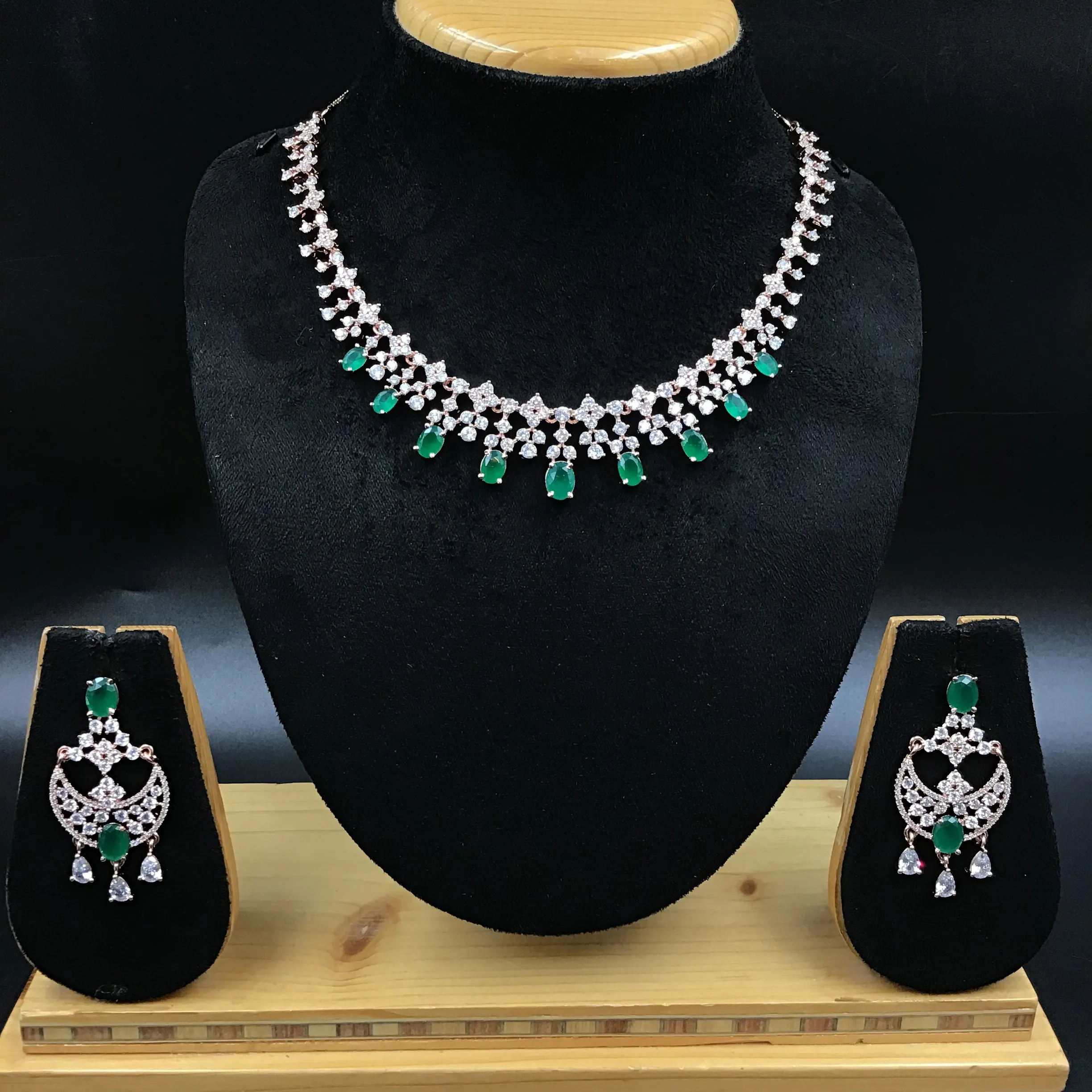 Zircon/AD Round Necklace Set 18503-5685